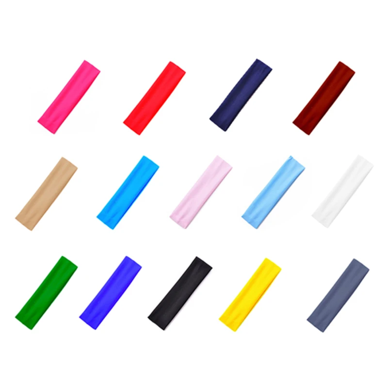 Elastic Absorbing Sweat Yoga Headband Candy Color Hairband Sports Solid Headdress Wash Makeup Headwear Accessories |