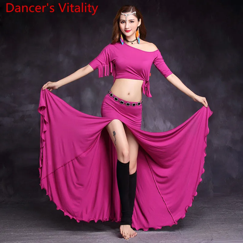 Женский костюм для танца живота длинная юбка из модала с разрезом восточных