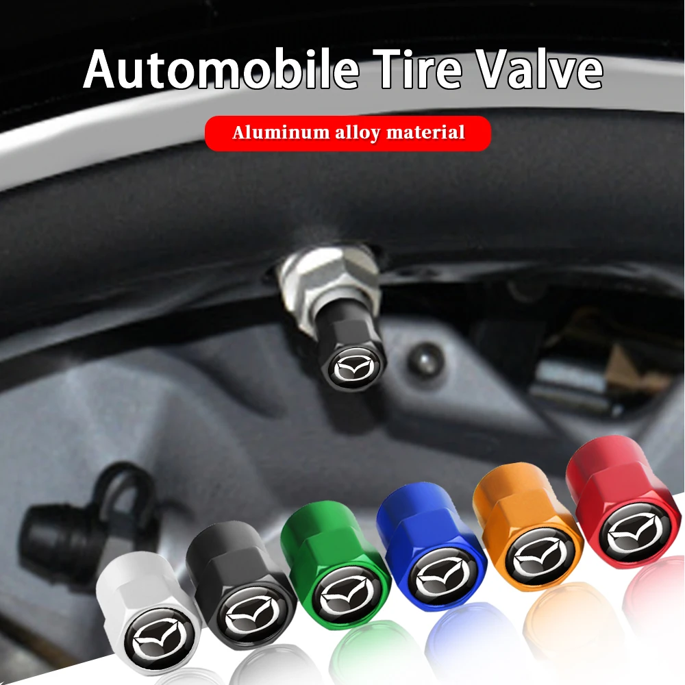 

4pcs Aluminum Car Wheel Tire Valve Caps For Mazda Axela Atenza CX-3 MS Demio MPS 3 MX-3 BL CX-8 Waterproof Accessories