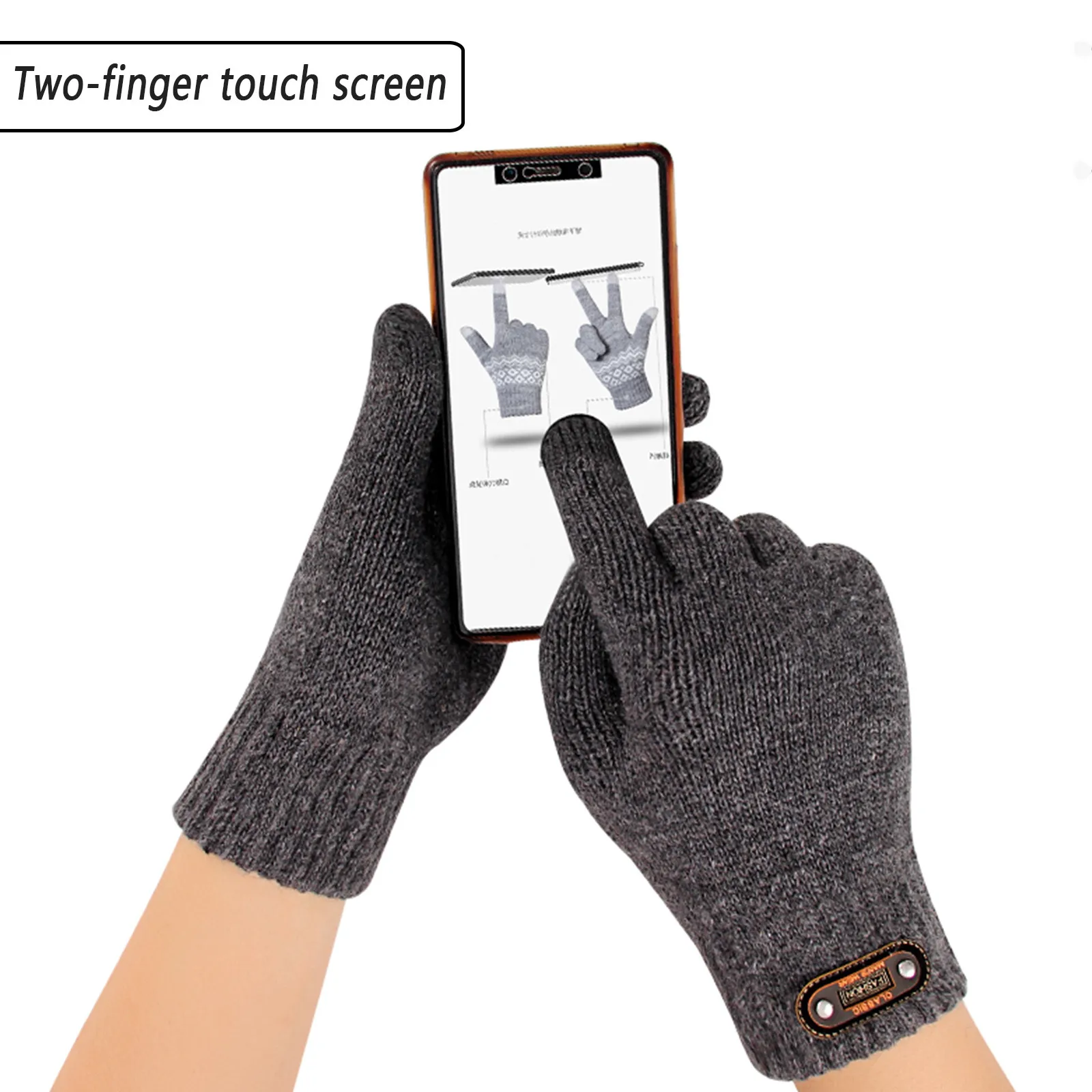 

High Quality Women's Winter Gloves Wool Cashmere Double Warm Windproof Womens Gloves Outdoor Touch Screen Plus Celvet Cold Glove