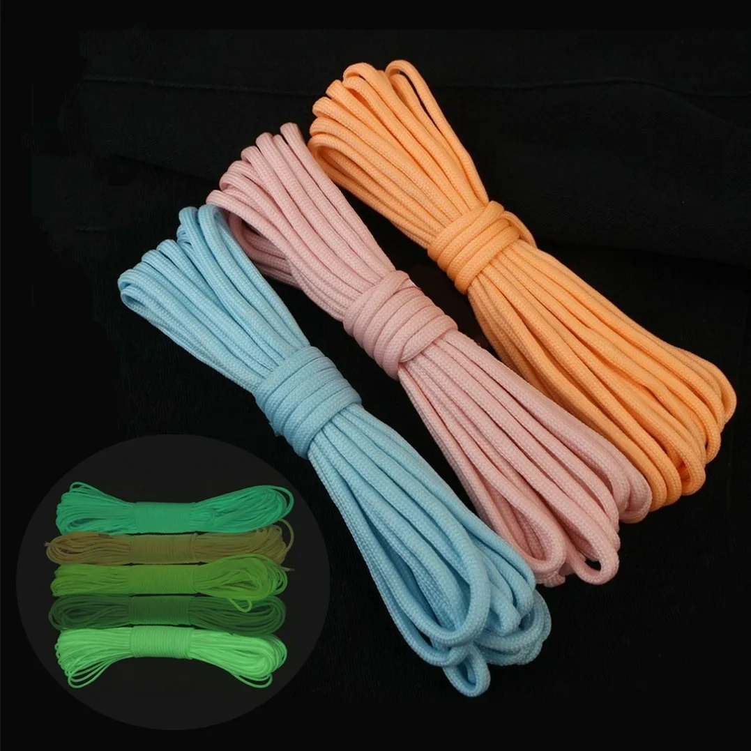 

3 Meters Survival Paracord Luminous Rope Camp Glow Paracord 550LB 7 Strands Parachute Cords Lanyard Ropes Camping Equipment