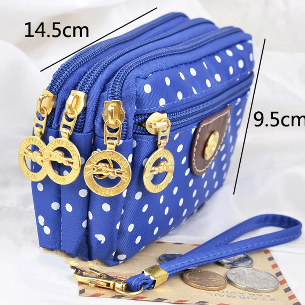 WEIXIER женский кошелек женские клатчи на каждый день в горошек кошельки для монет