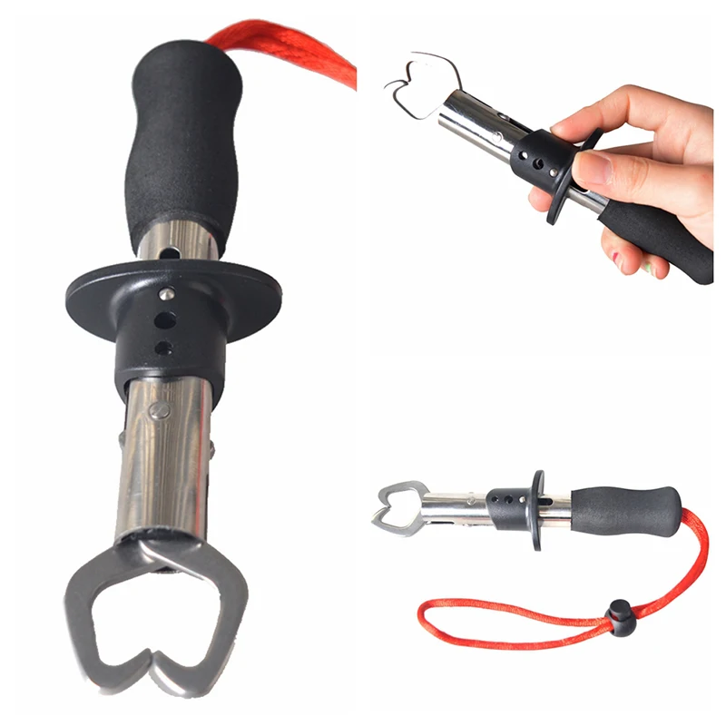 

Multifunctional Stainless Steel Fishing Lip Grips Fish Controller Fishing Pliers Grabber With Lanyard Fishing Accessory