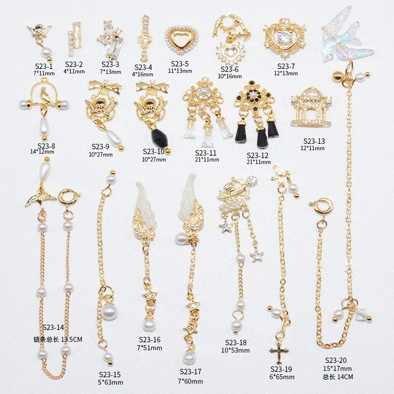 

Бутиковые подвески для ногтей AAA Цирконий белый жемчуг ажурные Любовь Сердце бант крыло Птица Форма женские модные ювелирные изделия для но...