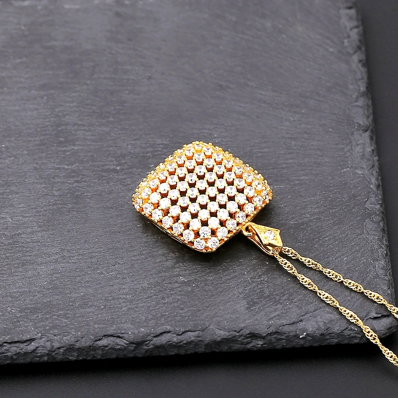 Ожерелье чокер с кулоном из кубического циркония для женщин свадебные Большие