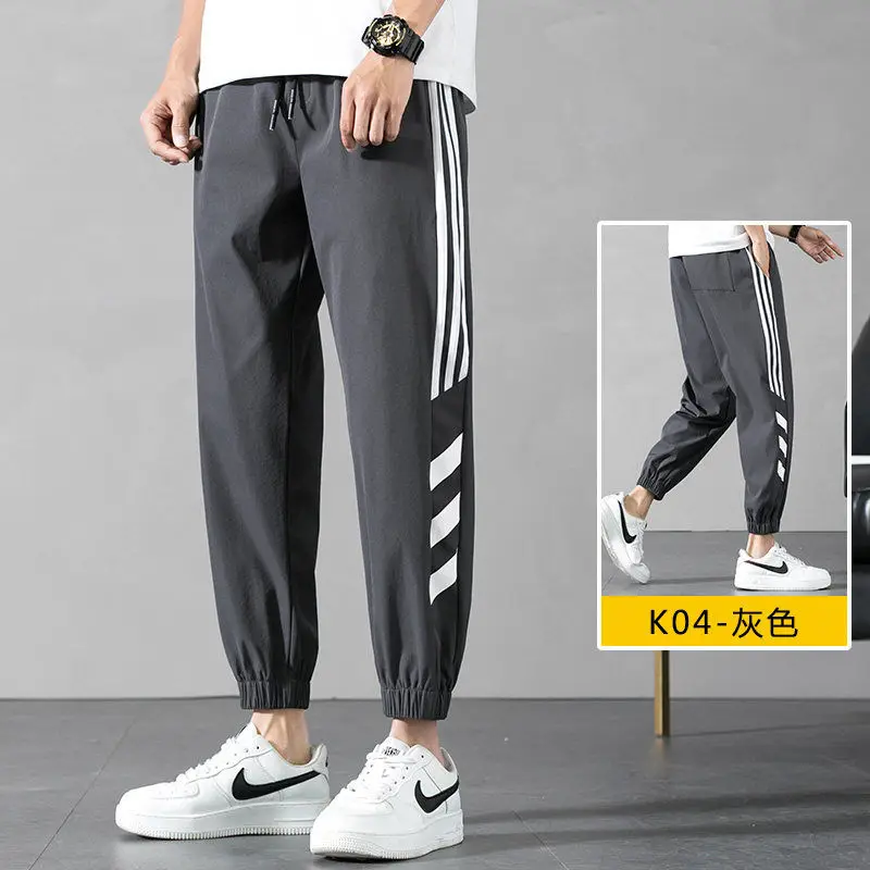

J-Jay Brand 2021 Hot Style Men Sports Pants Multi-style Summer Ice Silk Korean Version Of The Trend Of The Foot Cargo Cargo Men