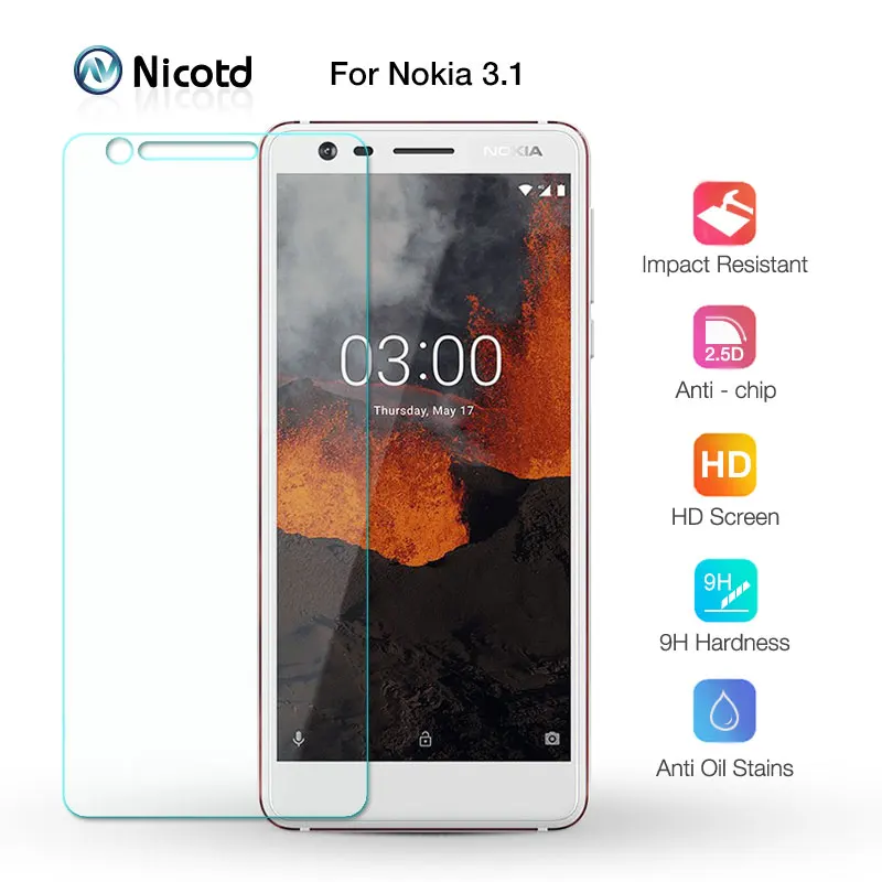 Защитная пленка для экрана 2 5 HD из закаленного стекла оригинал Nokia 3 1 Plus 4 6X6 6