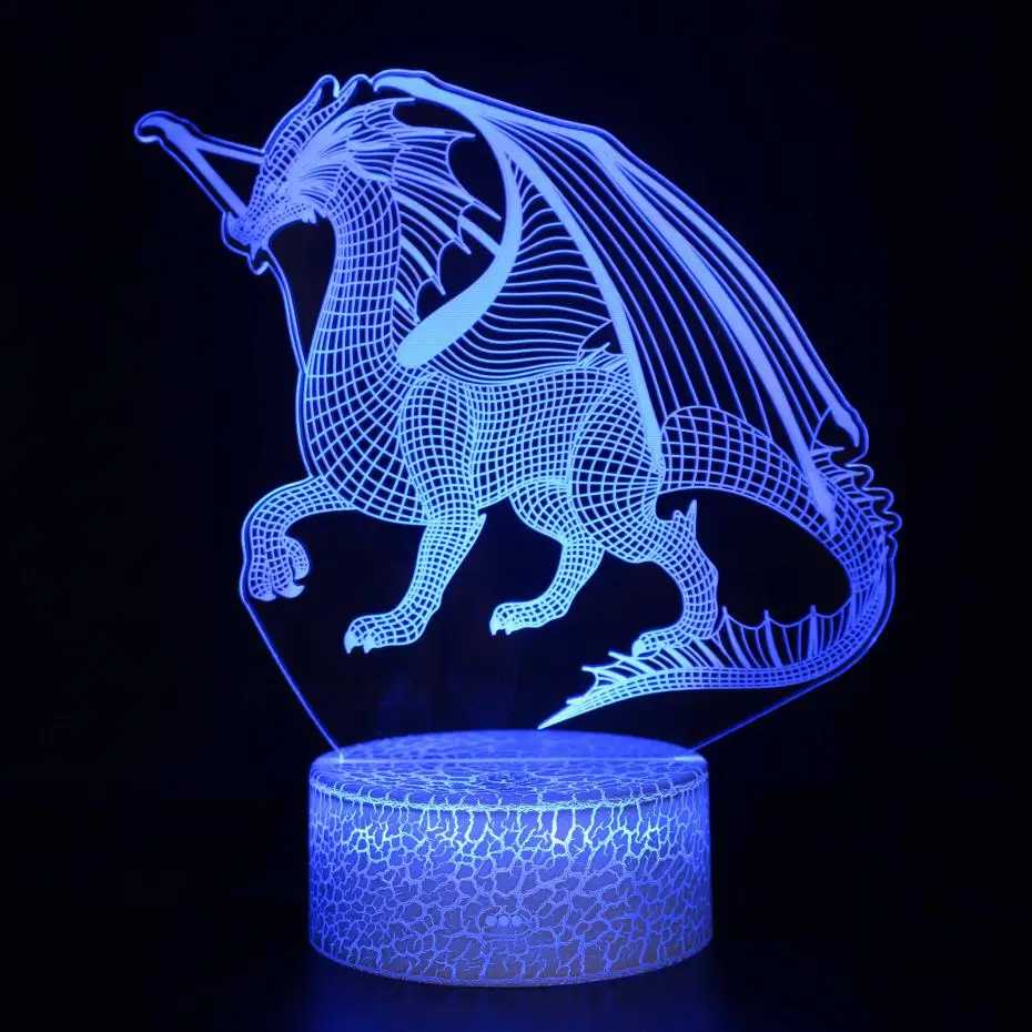 Динозавры 3d лампа промышленный стол настольная современная девушка украшение