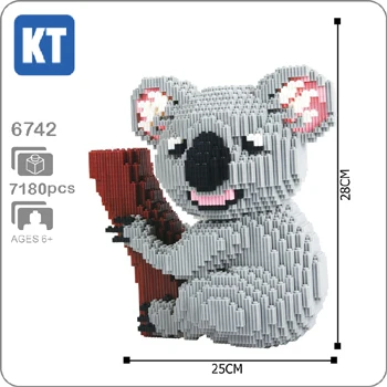 Koala Xizai животное Хаски Шнауцер корги собака персидская кошка панда жираф Свинья Пикачу Марио Йоши DIY Мини строительные блоки игрушка без коробки - Цвет: Koala