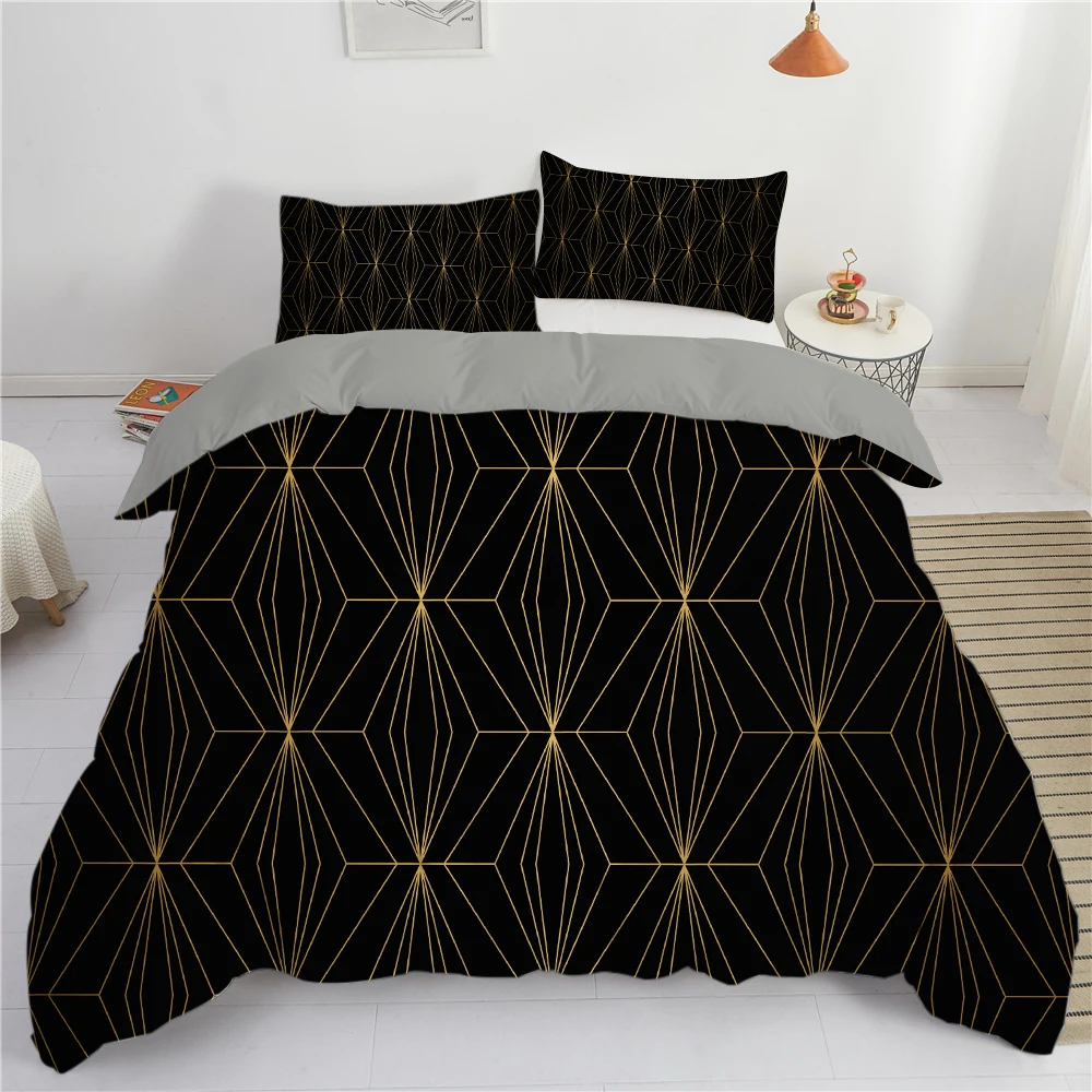 

Home Textiles Bedding Sets Geometry Duvet Cover with Pillowcase Quilt Covers Single Twin Bed Set Full Size Bedroom Bedspread