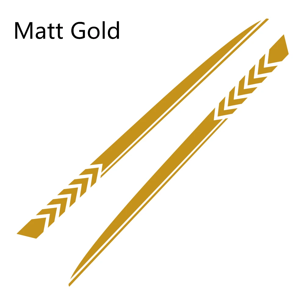 Matt Gold 2 шт. для Dodge зарядное устройство автомобильные наклейки спортивный стиль авто длинные боковые полосы виниловые наклейки "сделай сам" пленка автомобильные принадлежности для тюнинга - Название цвета: Matt Gold