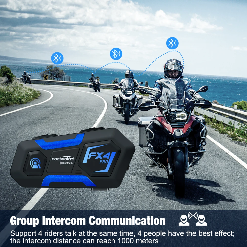 Fodsports FX4 Pro Football Referee Intercom Headset 1200M Wireless BT Interphone Bluetooth 5.0 костюм для футбольного судьи