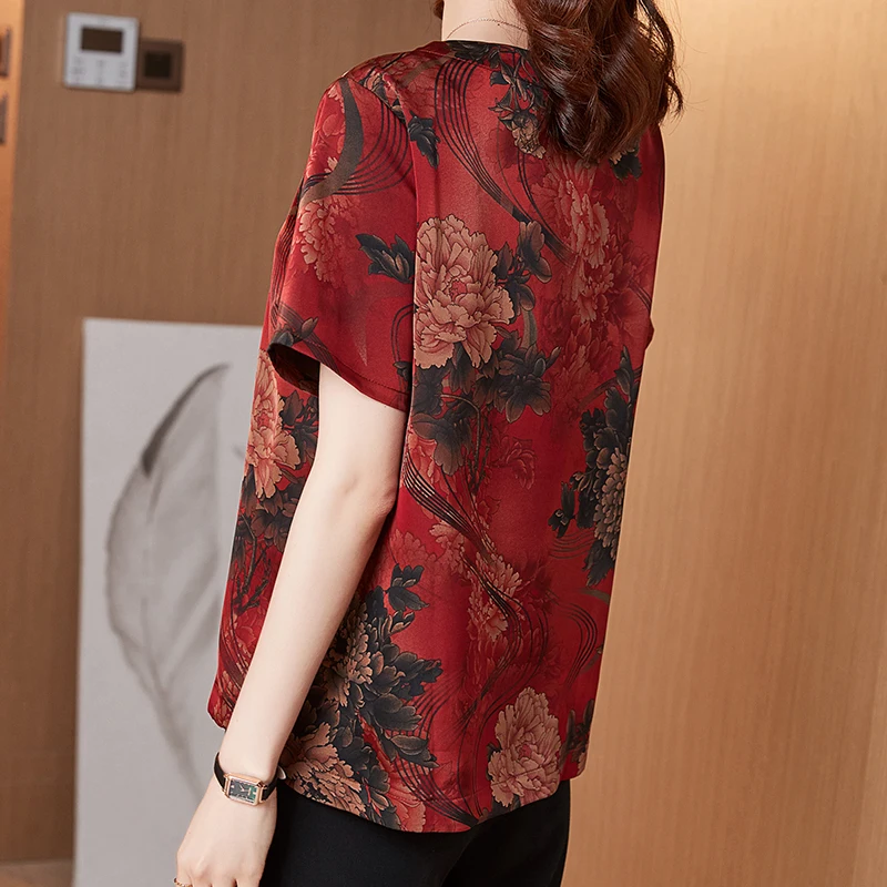 

COIGARSAM 4XL Plus Size Loose blouse women blusas womens tops and blouses Dark Green Red Black 3630