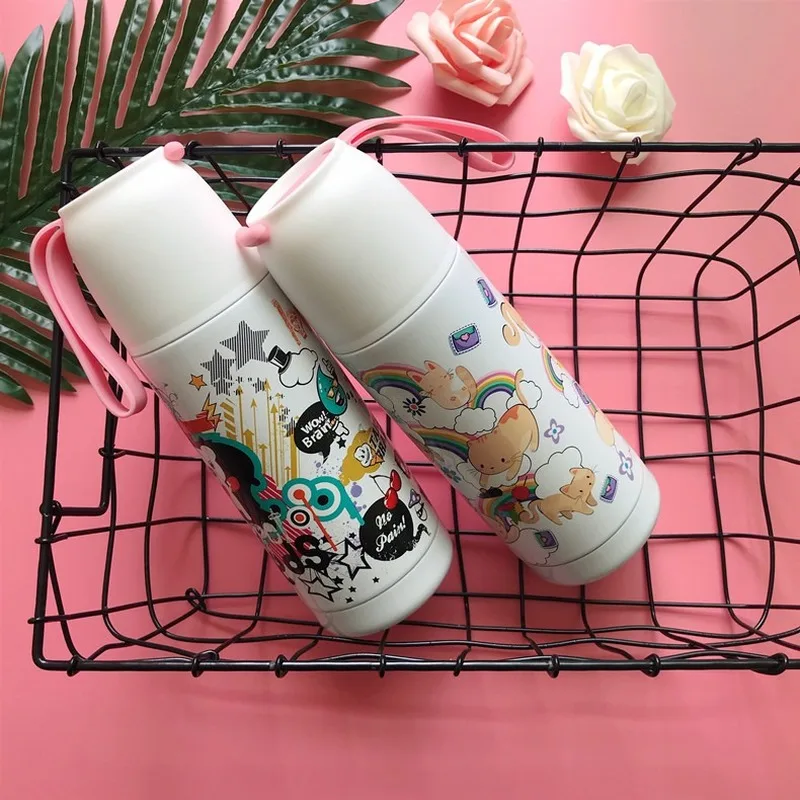 350 мл Новая красочная кружка с крышкой Термокружка термос симпатичная кофейная