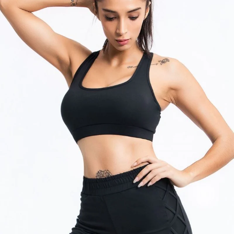 

2020 yoga suit her yarn splicing breathable sports bra