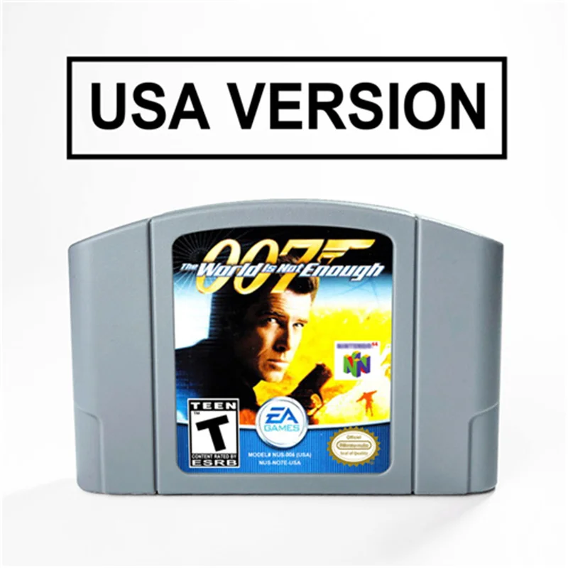 Cartouche de jeu vidéo 007 The World, pas assez pour 64 bits, Version américaine NTSC