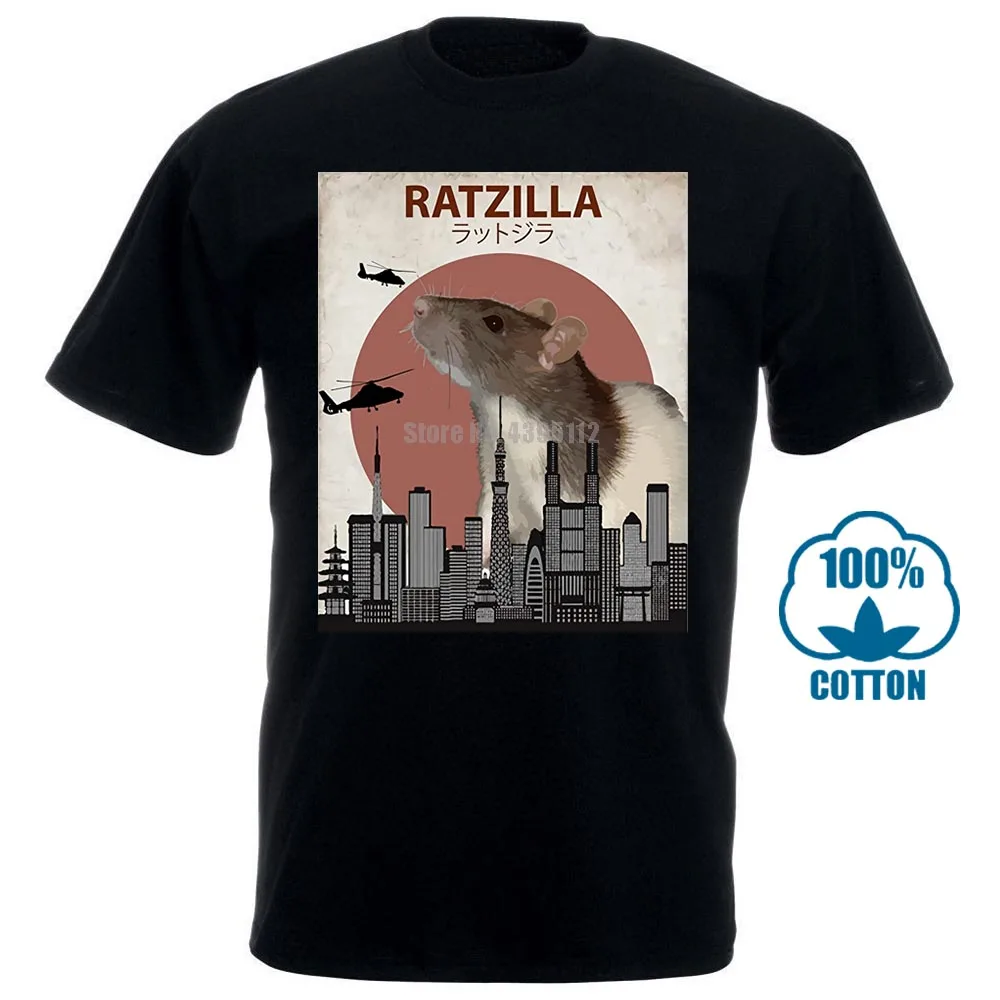 Ratzilla забавные крыса футболка милые японские мышь подарок для влюбленных
