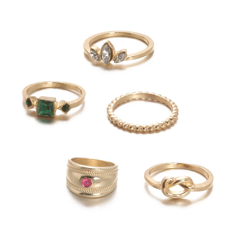 Женский комплект колец в стиле бохо винтажные золотистые кольца с узелком