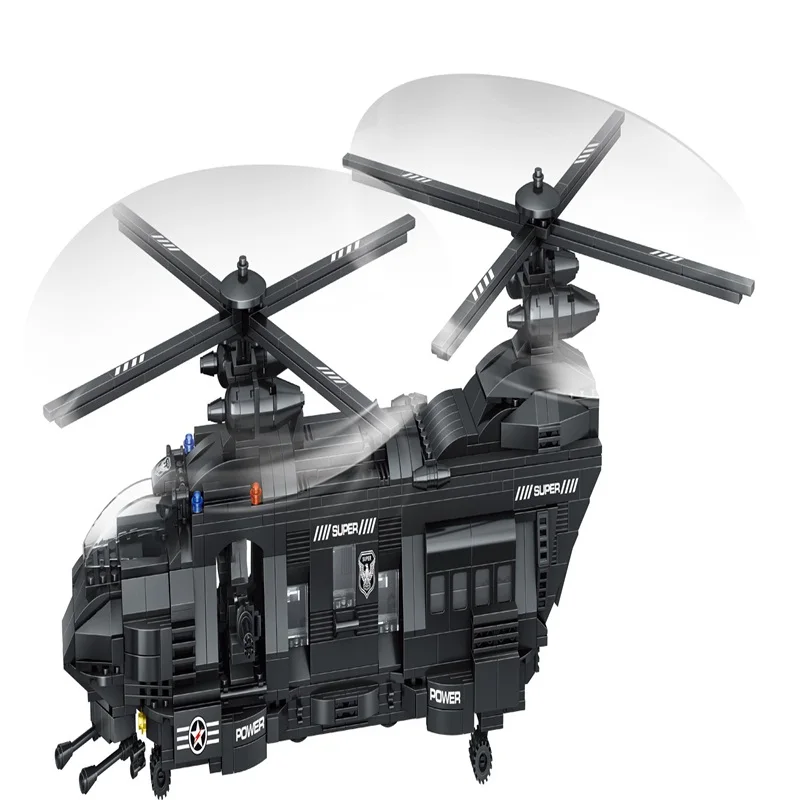 1351 шт. вертолет спецназ команда солдат CS строительные блоки кирпичи фигурки