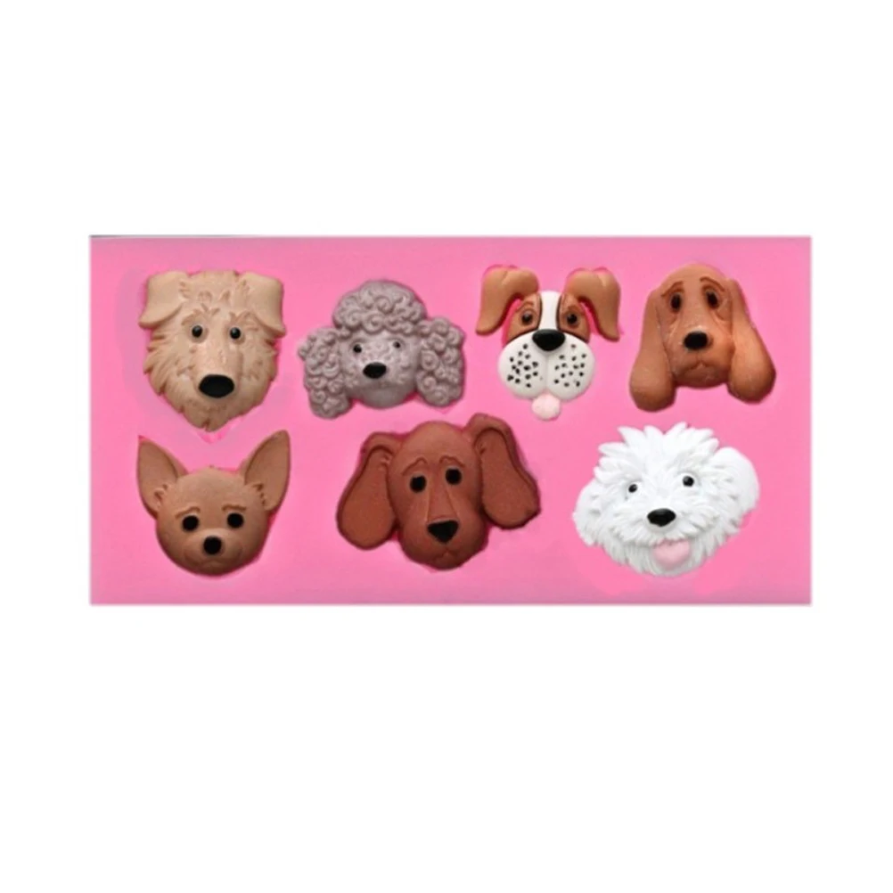

3D Silicone Mold Chocolate Animal Dog Biscuit Mould Decoration Candy Cake Decorating Tools Cupcake Topper Fondant Baking Gadget