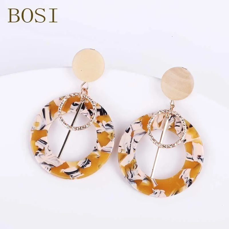 Серьги для женщин, акриловые, Boho, ацетат, висячие серьги, модные, большие, богемные, аксессуары, геометрические, Роскошные, трендовые, для лица