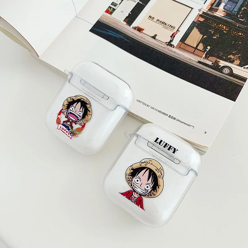 Мультфильм Один Кусок Луффи Зоро Беспроводная bluetooth-гарнитура мягкий чехол для Apple AirPods 1 2 защитная коробка чехол сумка