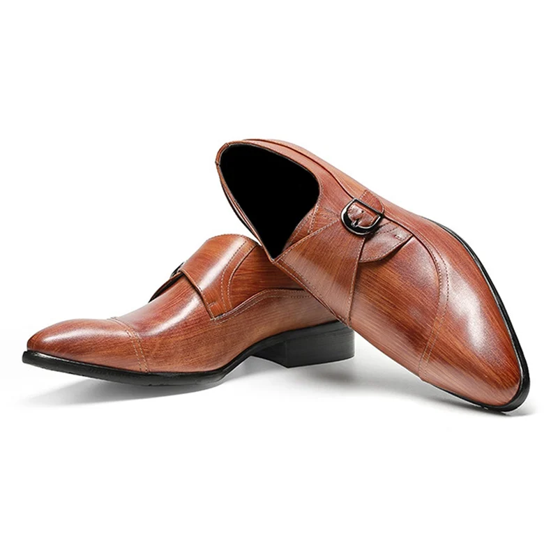 

Italian Man Formal Dress Office Shoes Elegant Designer Monk Strap Oxfords Genuine Leather Men's Wedding Party Flats HS271