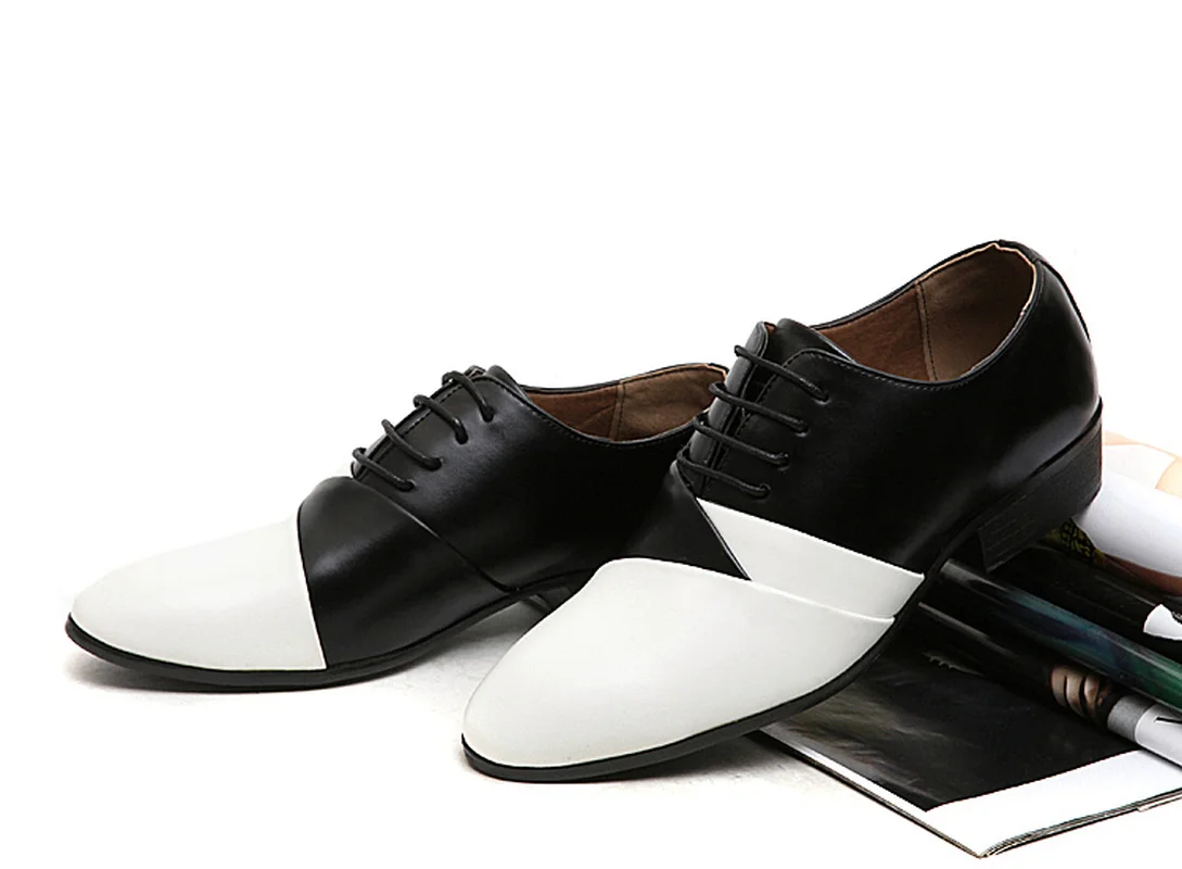 Mazefeng 2018 New Fashion Spring Autumn Men Leather Shoes Dress Lace-up Solid Pointed Toe Male White Flats | Обувь