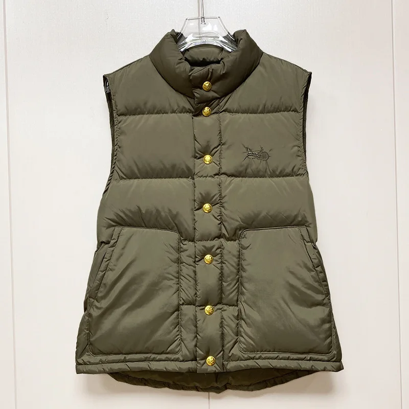 

Женский пуховик без рукавов, короткий ульсветильник пуховик на белом утином пуху, ветрозащитный жилет с вышивкой