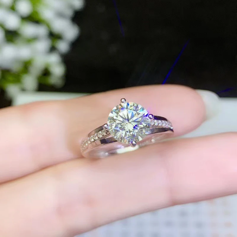 CoLife ювелирные изделия Цветок обручальное кольцо 1ct 2ct 3ct D Цвет муассанит 925