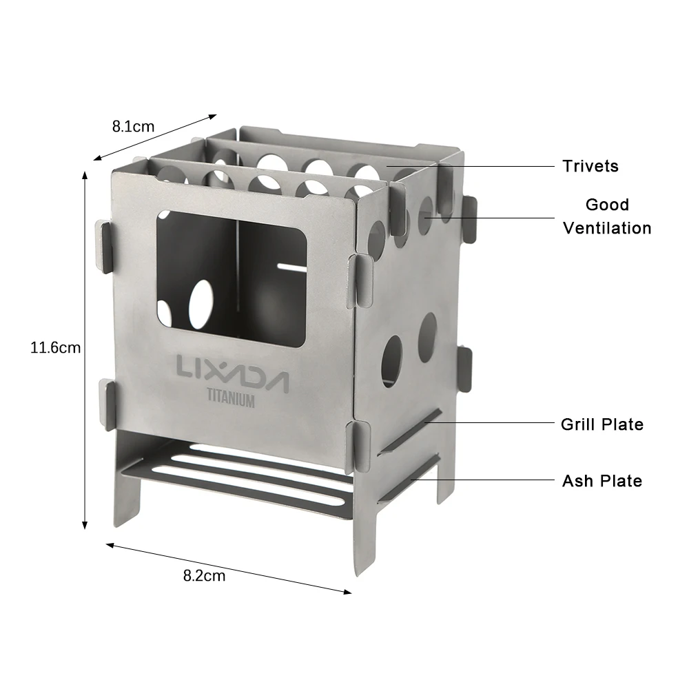 Lixada Легкая Складная дровяная печь для пикника горелки приготовления пищи