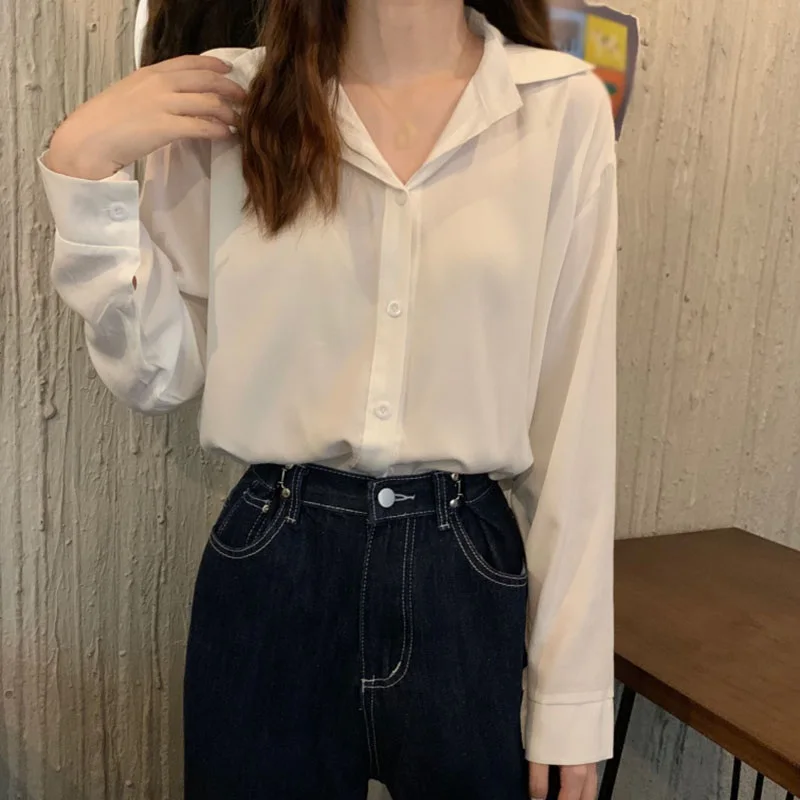 

Women Spring Temperament Loose And Thin Bottoming Shirt Ladies All-match Shirt