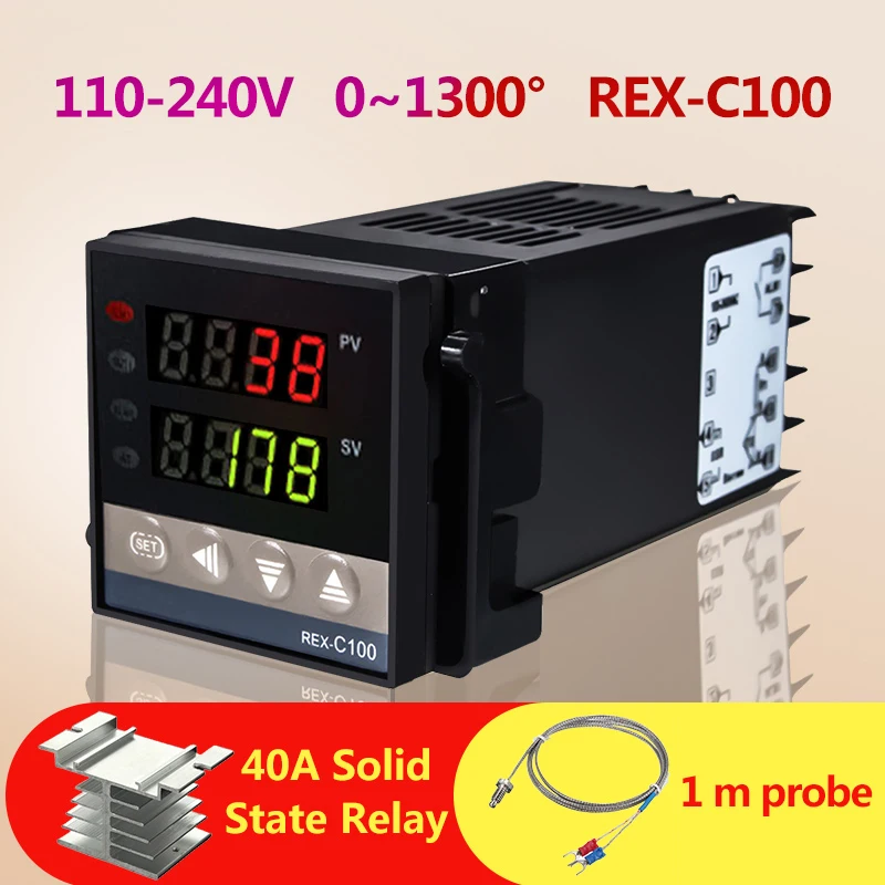 Датчик температуры от REX-C100 до 110 В 0 240 градусов цифровой ПИД-регулятор наборы с