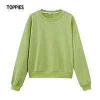 toppies 2021 green sweatshirts sudaderas pull femme harajuku candy color terry hoodies female tops