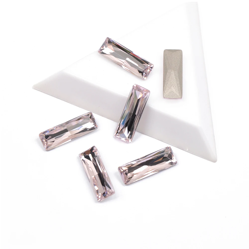 

CTPA3bl 4547 High Quality Nail Rhinestones Lt. Rose Color Princess Baguette Shape Glitter Rhinestone For 3D Nail Art Gems