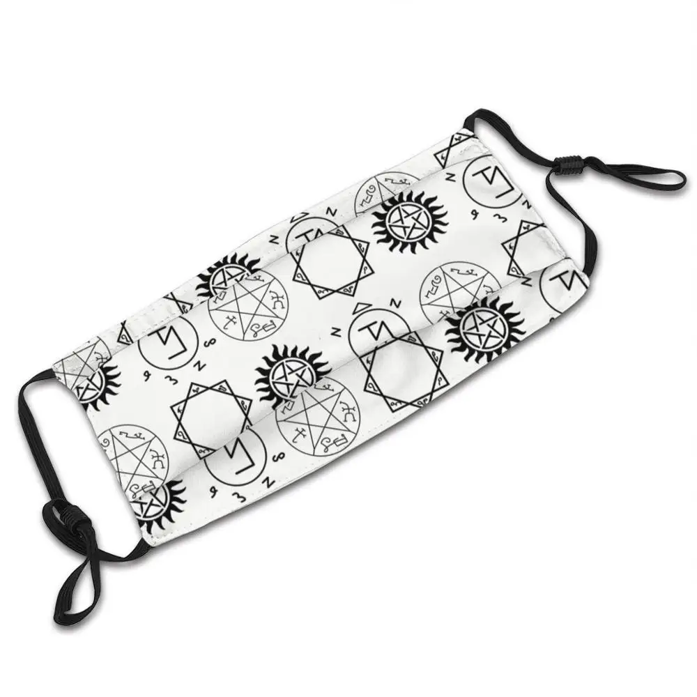 Сверхъестественное символами многоразовая маска для полости рта фильтр Для