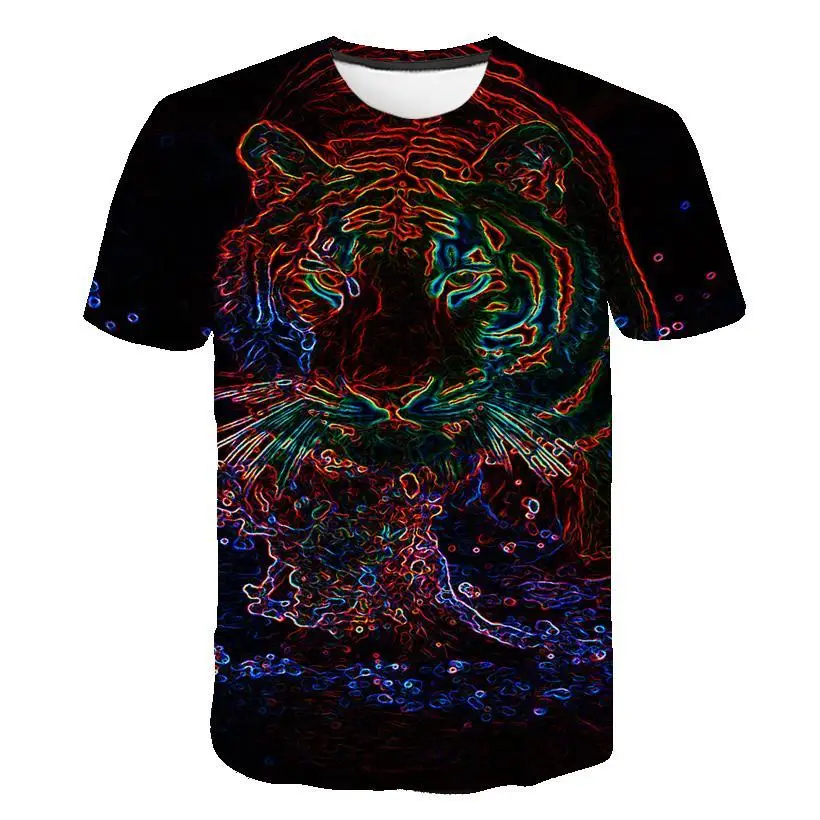 

2020 Newest Animal 3d Print Leopard Cool Funny T-Shirt Men Short Sleeve Summer Tops Tees Fashion Oversized T Shirt 3d Shirts Top