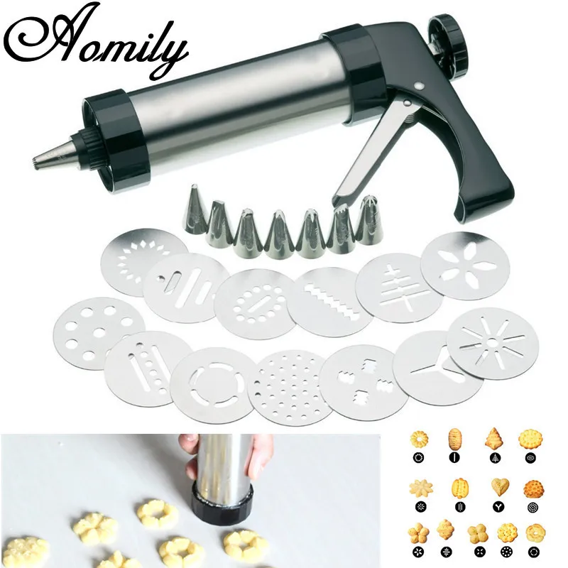 

Amoliy Stainless Steel Cake Decorating Gun Sugar Paste Extruder Craft Gun Home Baking Fondant Cake Decorating Tools Cookie Maker