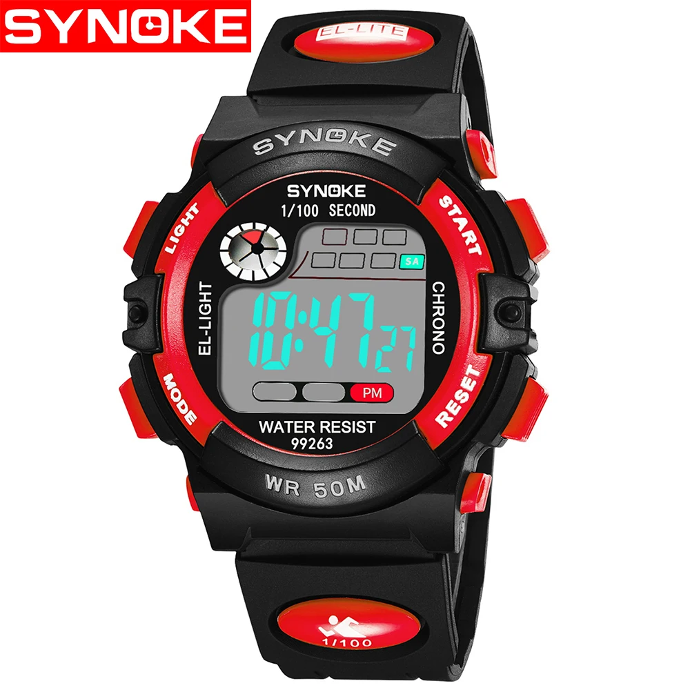 Часы наручные SYNOKE детские электронные водонепроницаемые спортивные с