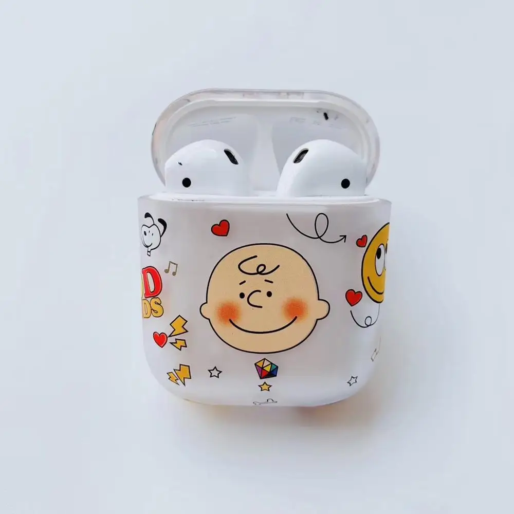 Мультяшный Матовый Жесткий чехол, силиконовый наушник для Apple, AirPods 1/2, беспроводной bluetooth чехол для гарнитуры