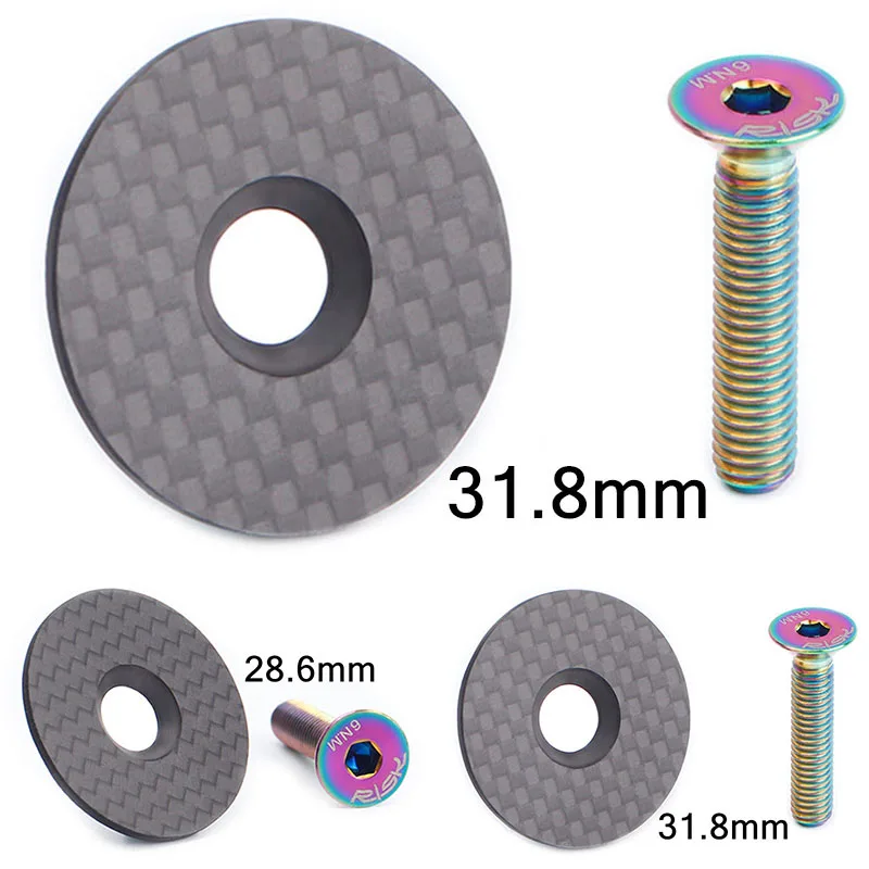 

28.6/31.8mm Road MTB Bike Bicycle Headset Stem Top Cap + TC4 M6*30mm Bolt Screw