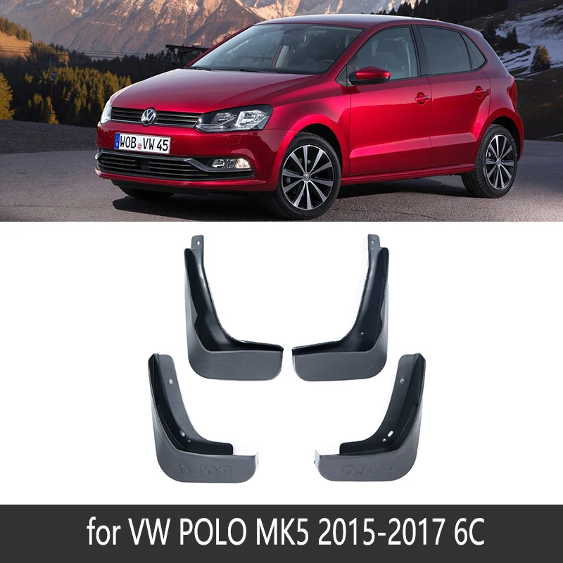 2015-2017 6C Для Volkswagen VW Polo Mk4 MK5 9N3 6C 6R 2005~ крыло брызговики Всплеск клапаном аксессуары для брызговиков 2006 2010 - Название цвета: 2015-2017 6C