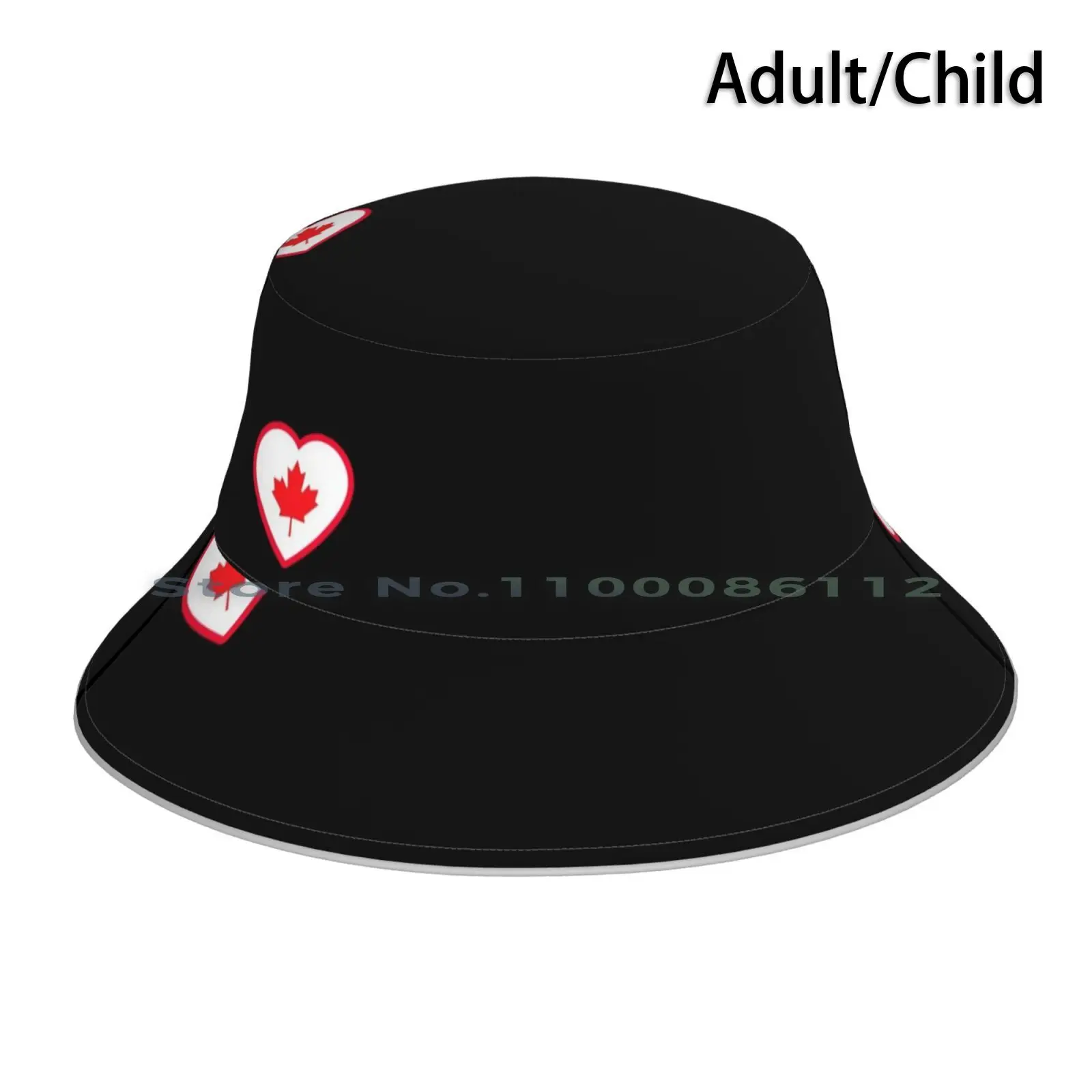 

Canada Flag Heart Mask Face Bucket Hat Sun Cap Canada Colourful Canada Funny Patriotic Heart Flag Canadian Snowbirds Arc