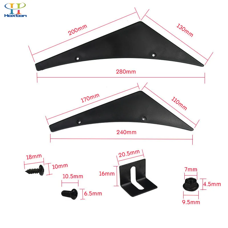 Черный 4 шт. автомобильный Стайлинг Универсальный Автомобильный передний бампер