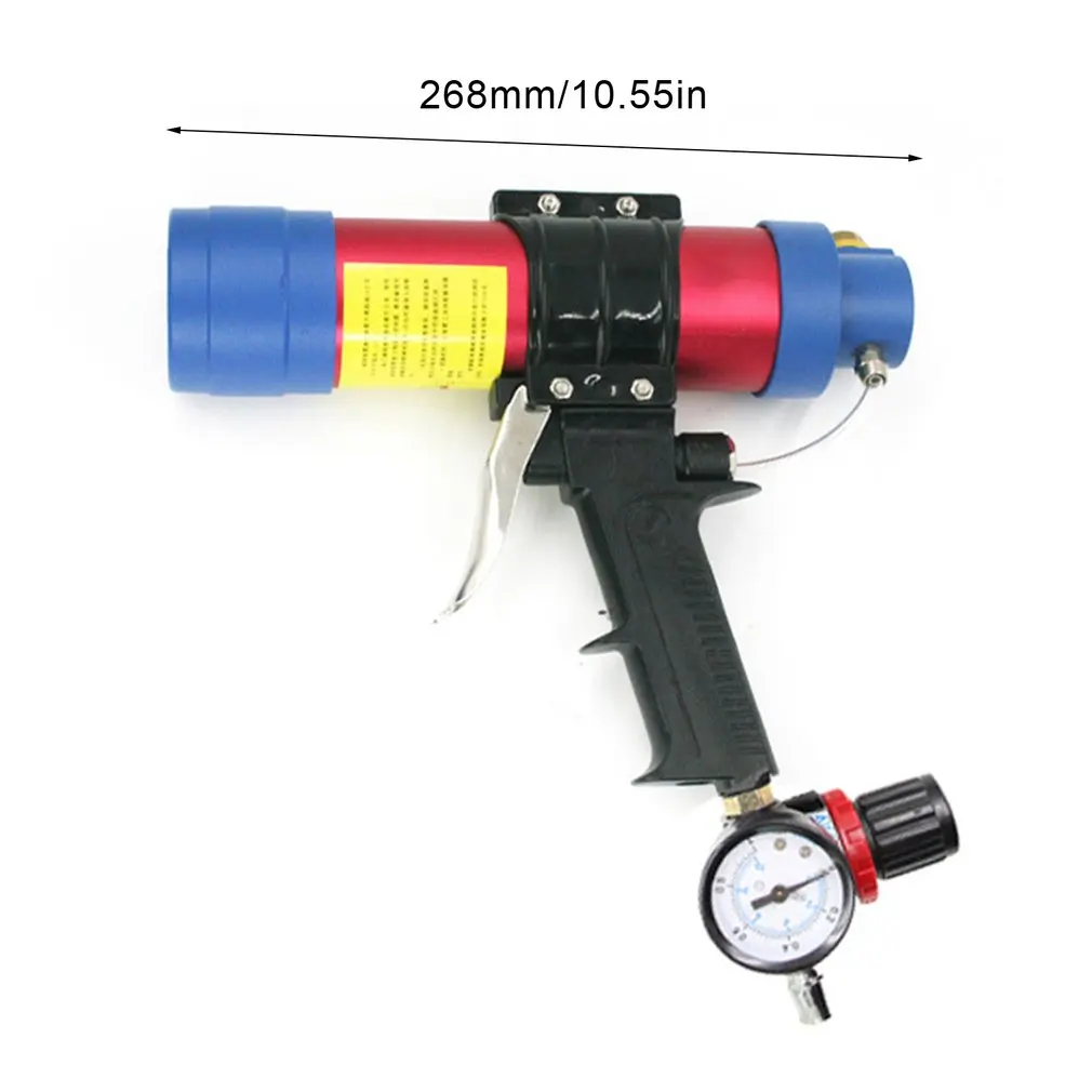 

Pneumatic Sealant Tool 600ml Air Valve Silicone Sausages Caulking Tool Caulk Nozzle Glass With Speedometer