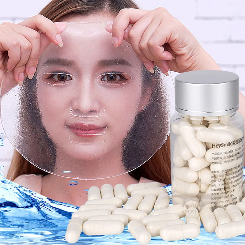 

50pcs Collagen Capsules Protein Face Mask Bioactive Shrink Pore Whitening Cream