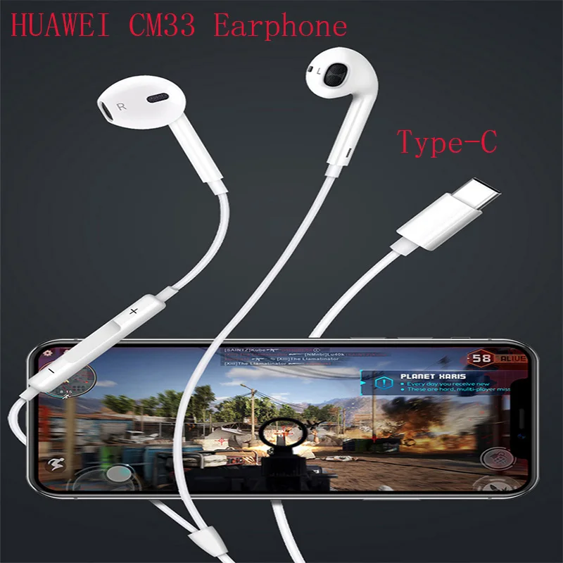 Оригинальные наушники HUAWEI CM33 USB Type C вкладыши гарнитура с микрофоном для Mate 10 20 Pro X