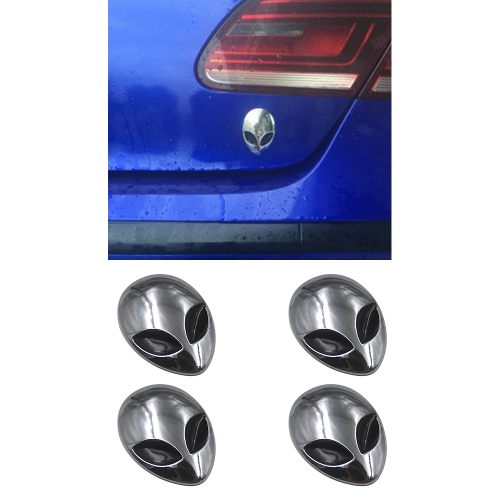 Набор из 4 3D металлических наклеек с эмблемой инопланетянина|Наклейки и стикеры| |