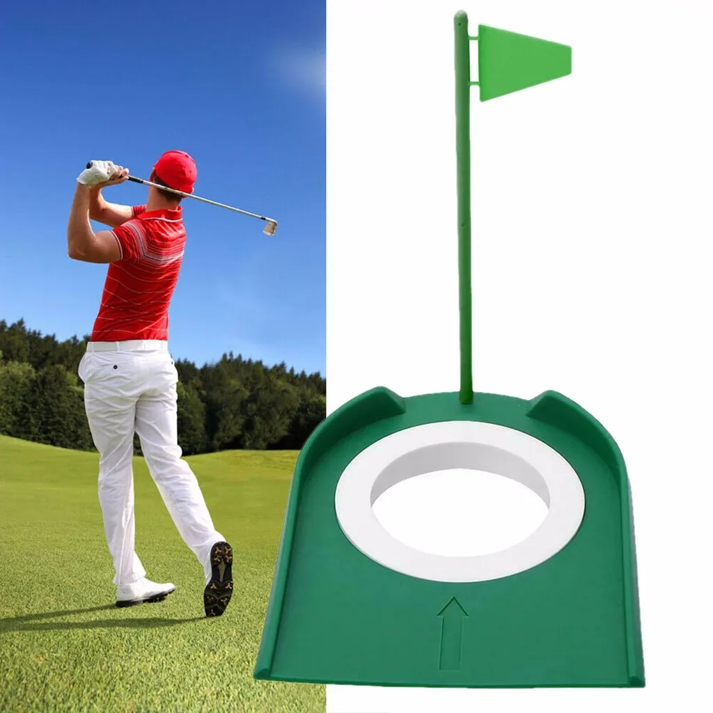 

Indoor Outdoor Golf Putting Cup With Hole Flag Training Putter Practice Aid Regulation Cup Hole Flag Practice Trainer Aids