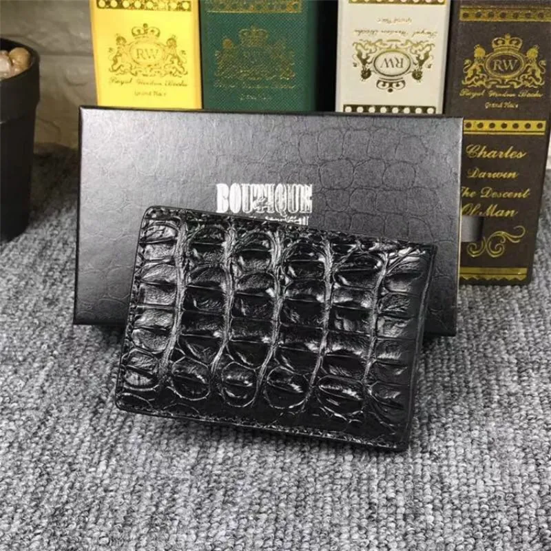 

Brand Business Men Wallets Genuine Leather Multi-Card Position Small Wallet Top Quality Crocodile Leather Black Short Purse
